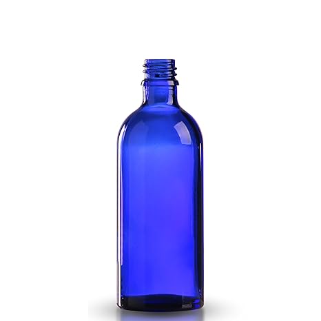 5 x Blauglasflaschen 100ml OHNE Verschluss *** Blauglasflasche / Blauglas / Royalblau *** Apothekenqualität, gefertigt nach d