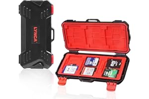 LYNCA Professional Memory Card Case Holder SDHC SDXC CF TF Micro SD SIM Nano Compact Flash Storage Protector Water-Resistant 