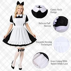 BAOPLAYKIDS 5Pcs Japanese Anime Lolita French Maid