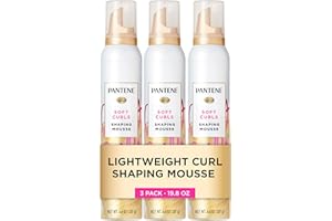Pantene Curl Mousse For Curly Hair, Tames Frizz for Soft Touchable Curls, 6.6 Oz Each (Pack of 3)