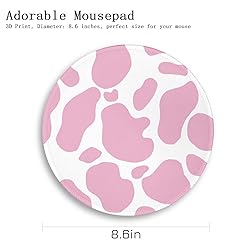 Cute Cow Print Round Mouse Pad, Small Mousepad for
