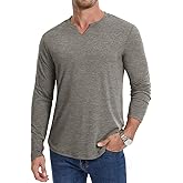 Leafsay Men's Long Sleeve T-Shirt Casual V-Neck Basic Stylish Stretch Tee Shirts