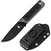 Kizer Smolt Fixed Blade Knife, 2.93 In 3V Steel Pocket Knife Drop Point Camping Fixed-blade Knives with Sheath, G10&Micarta Handle Small EDC Fixed Knife for Men Women Outdoor Indoor 1063A2
