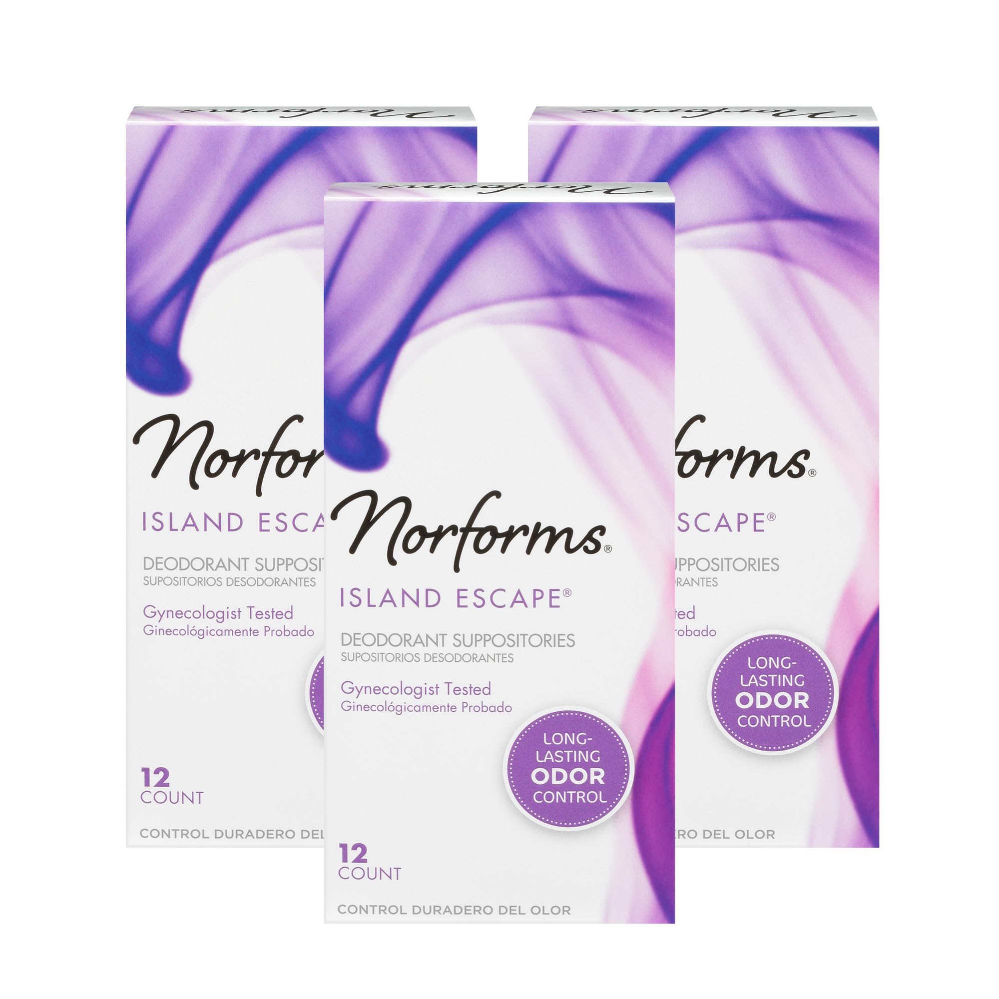 thumbnail image 2 of Norforms Island Escape Deodorant Vaginal Suppositories – 36 Count, 3 Boxes, Women’s Health 2 of 6