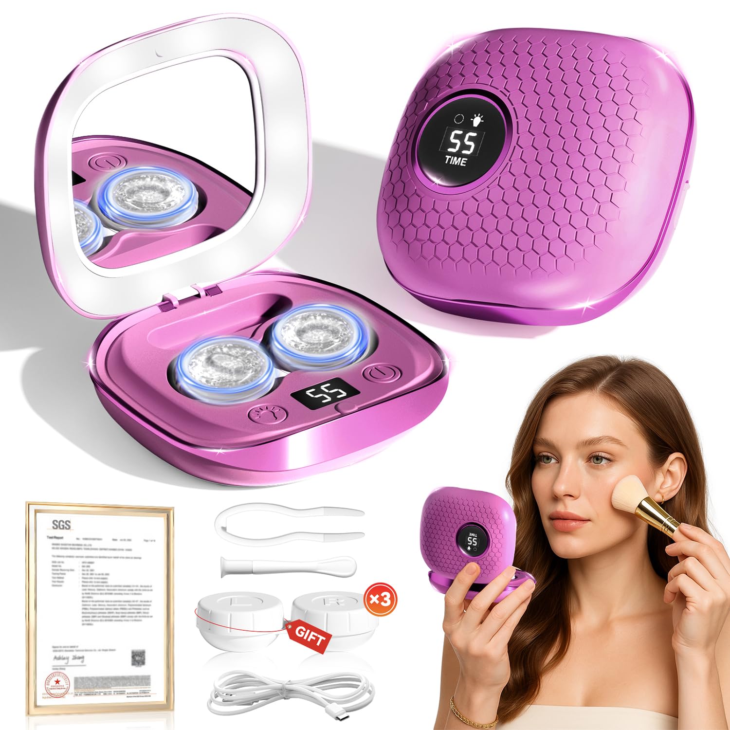 Photo 1 of 2025 Upgraded Ultrasonic Contact Lens Cleaner?50KHz Germany Super Motor??Top1 Intelligent Chip-Smart Modes? Gentle Cleaning & 99% Brightness, Portable Contact Lens Care Tools Home Travel (Purple)