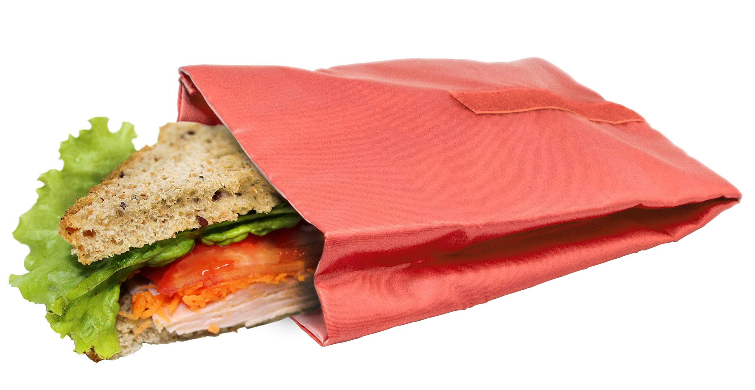 NERTHUS FIH 737 Reusable Sandwich Bag, Red, Eco-friendly, Adaptable, Easy to Clean and Machine Washable, 10.5 x 14 x 18.5 cm, Fabric, 10,5x14x18,5 cm
