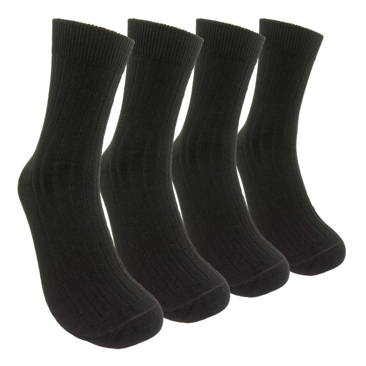 Women's Cotton Crew Socks HSELL 4 Pair Pack Seamless Socks (Dark Gray