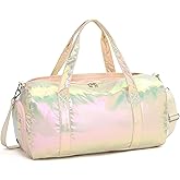 LEDAOU Gym Bag Sports Duffle Bags with Wet Pocket Weekender Overnight Bag with Shoe Compartment and Air Hole for Girls Kids Women Foldable Travel Bags