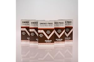 Smoke Free Herbal Cocoa Bean Cigarettes -5 Packs Regular 100% Tobacco Free & Nicotine Free - Non Addictive - Tobacco Substitute - Premium Regular Flavor (100 Sticks)