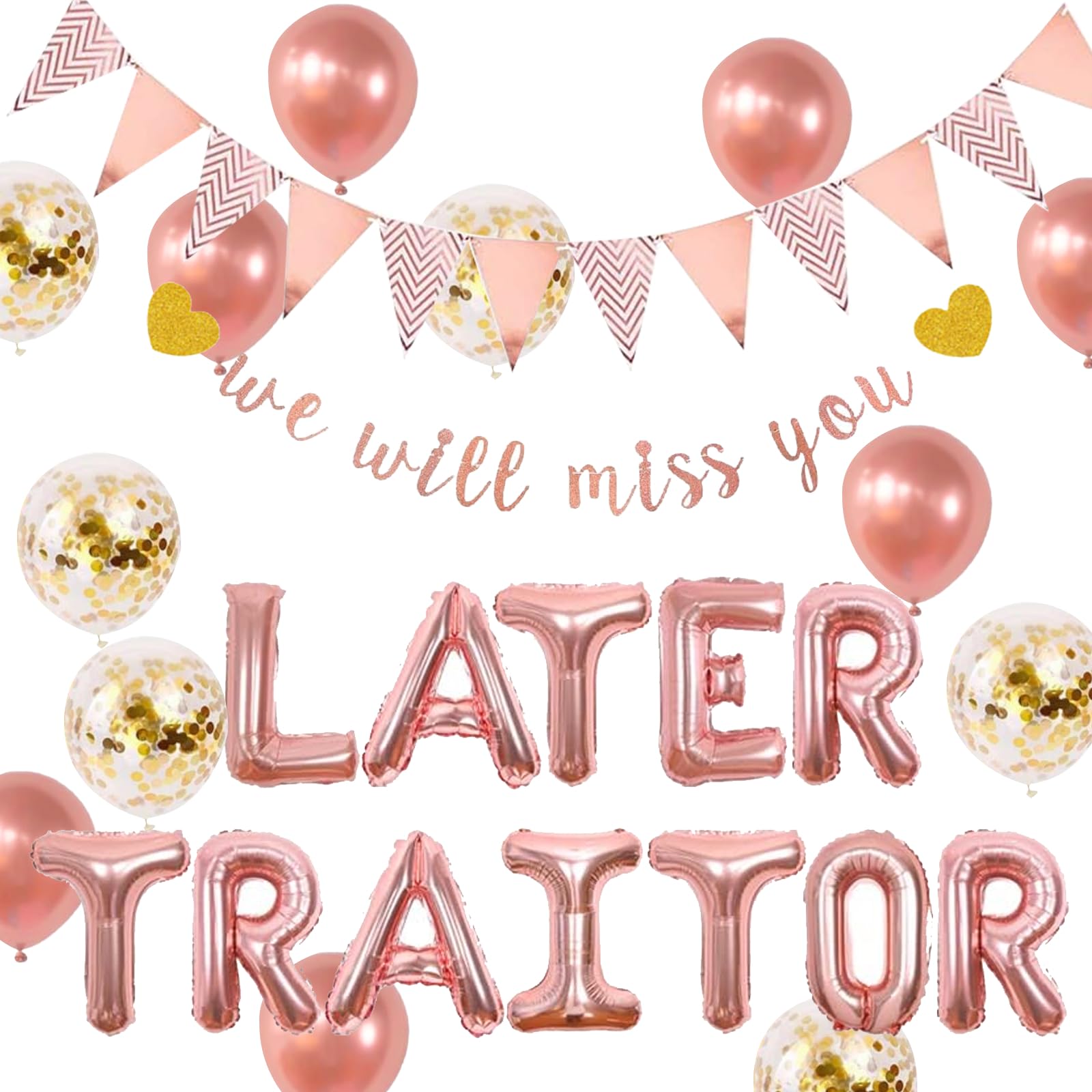 Eowppue Leaving Party Decorations Set, We Will Miss You Decorations, Office Leaver Party Supplies We Will Miss You Banner Later Traitor Decoration, Congratulations, Job Change Decorations