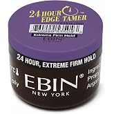 EBIN NEW YORK 24 Hour Edge Tamer Extra Mega Hold, Edge Control, 0.5 Fl Oz | Edge Control Gel with Argan Oil &amp; Castor Oil, No White Residue, Sleek Natural Hair, Styling Products for Women