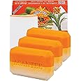 ASANTEE Papaya & Rice Milk with Honey Cleansing Soap 125 Grams (Pack of 3)