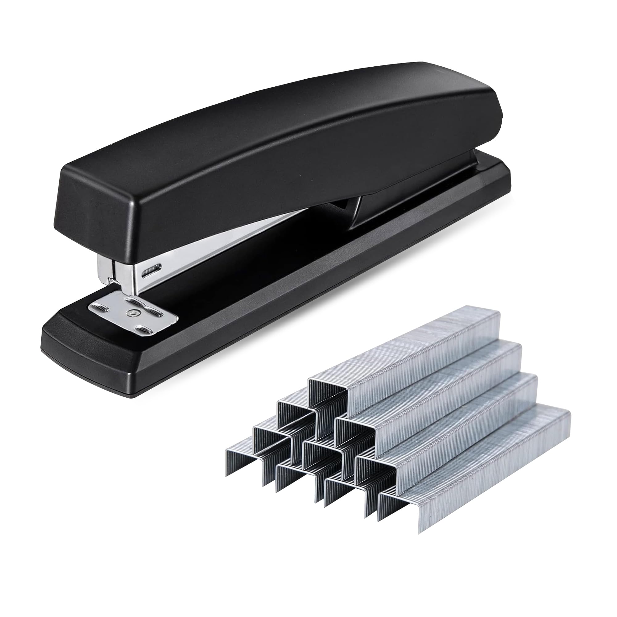 G4GADGET Stapler with 5000 Staples - Office Stapler for 20 Sheets, Ergonomic Metal Case - Perfect for Home & Office Use, Black, Jam-Free Stapling Technology