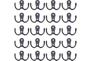 Pack of 20 Versatile Clothes Hooks Slip Wall Mounted Coat Vintage Double Hook for Dressing Rooms Bag Hook