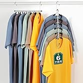 TOPIA HANGER Clothes Hanger Space Saving, 6 Tier Shirt Coat Hangers Space Saving No Bump Shoulder Hangers with No Slip Foam Padded Hangers Closet Organizers and Storage for Men and Women 2 Pack-CT64B