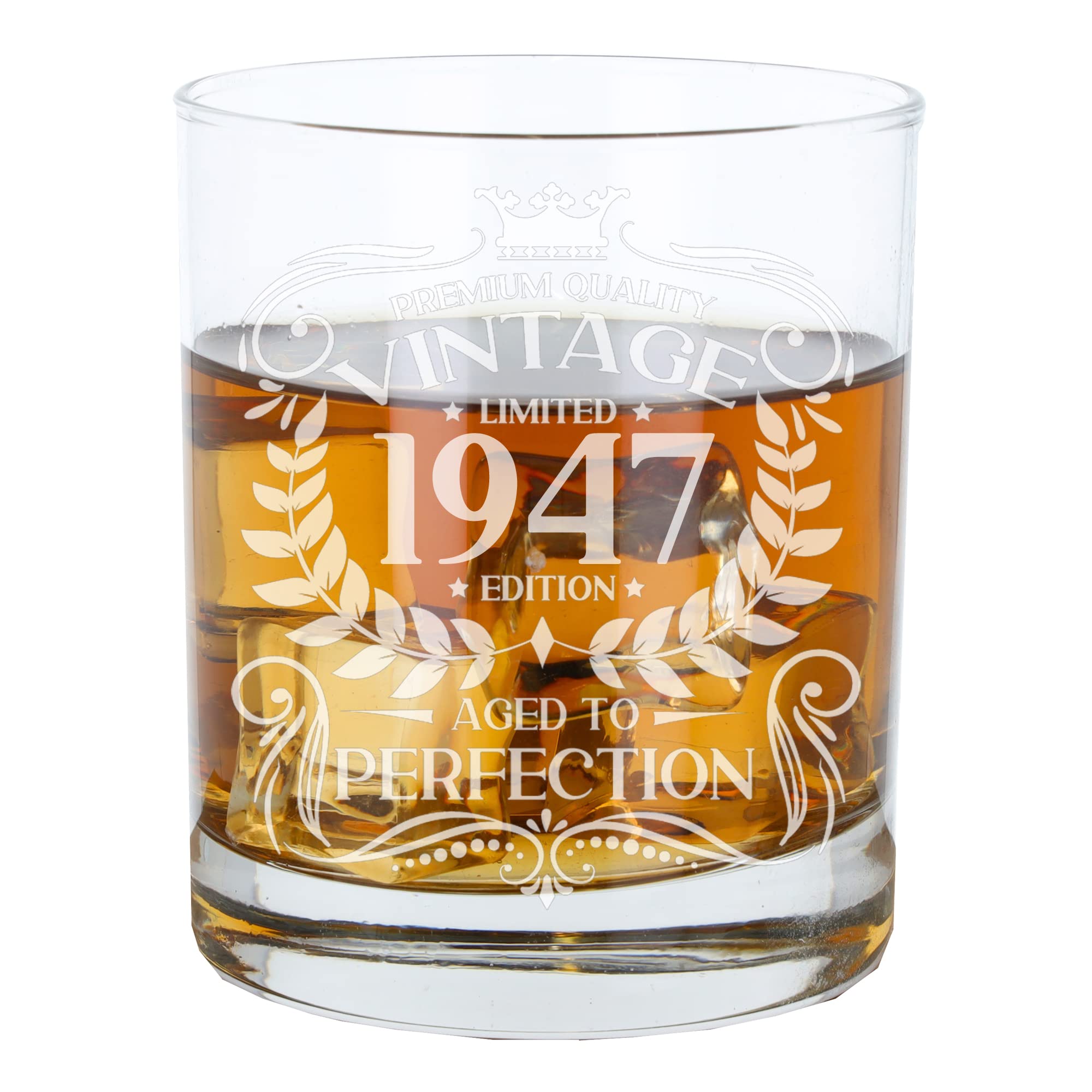 Always Looking Good 79th Birthday Gift for Men Vintage 1947 Aged to Perfection Engraved Whiskey Glass Present for 79 Year Old Etched Whisky Bourbon Scotch Lowball Tumbler Glasses