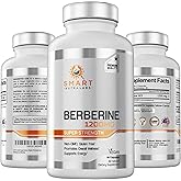Smart Nutra Labs Premium Berberine HCL 1200mg- 60 Vegan Capsules, 100% Pure Berberine Supplement- Non-GMO, Gluten Free