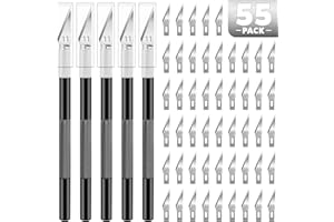 TIFICAL 55 PCS Exacto Knife Set, 5 Piece Craft Knife and 50 Additional SK5 Blades, Hobby Knife for Miniatures, Professional Exacto Knife for Crafting, Precision Knives for Crafts