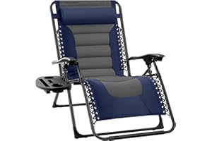 Best Choice Products Oversized Padded Zero Gravity Chair, Folding Outdoor Patio Recliner, XL Anti Gravity Lounger for Backyar