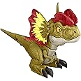 Mattel Jurassic World Dominion Uncaged Dinosaur Toy with Chomp Motion & Roar Sound, Rowdy Roars Dilophosaurus Dino Action Figure