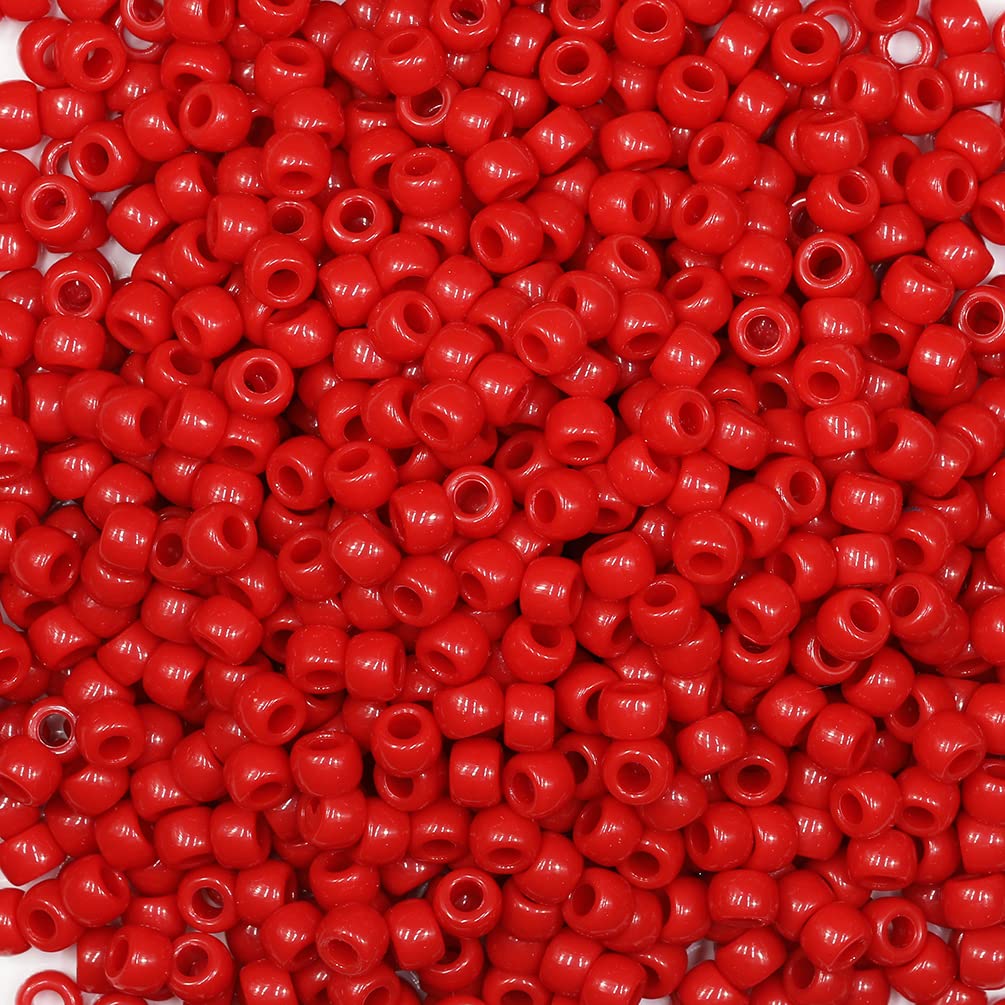 Tibaoffy Crafts Red Beads 6x9mm,Pony Beads Total About 1000pcs — image 1