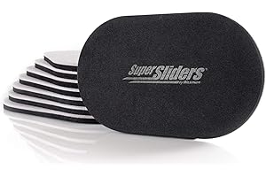 SUPER SLIDERS SuperSliders 4705395N Reusable XL Heavy Furniture Sliders for Hardwood Floors- Felt Floor Protectors, 9-1/2” x 5-3/4” Linen (8 Pieces), 8 Pack