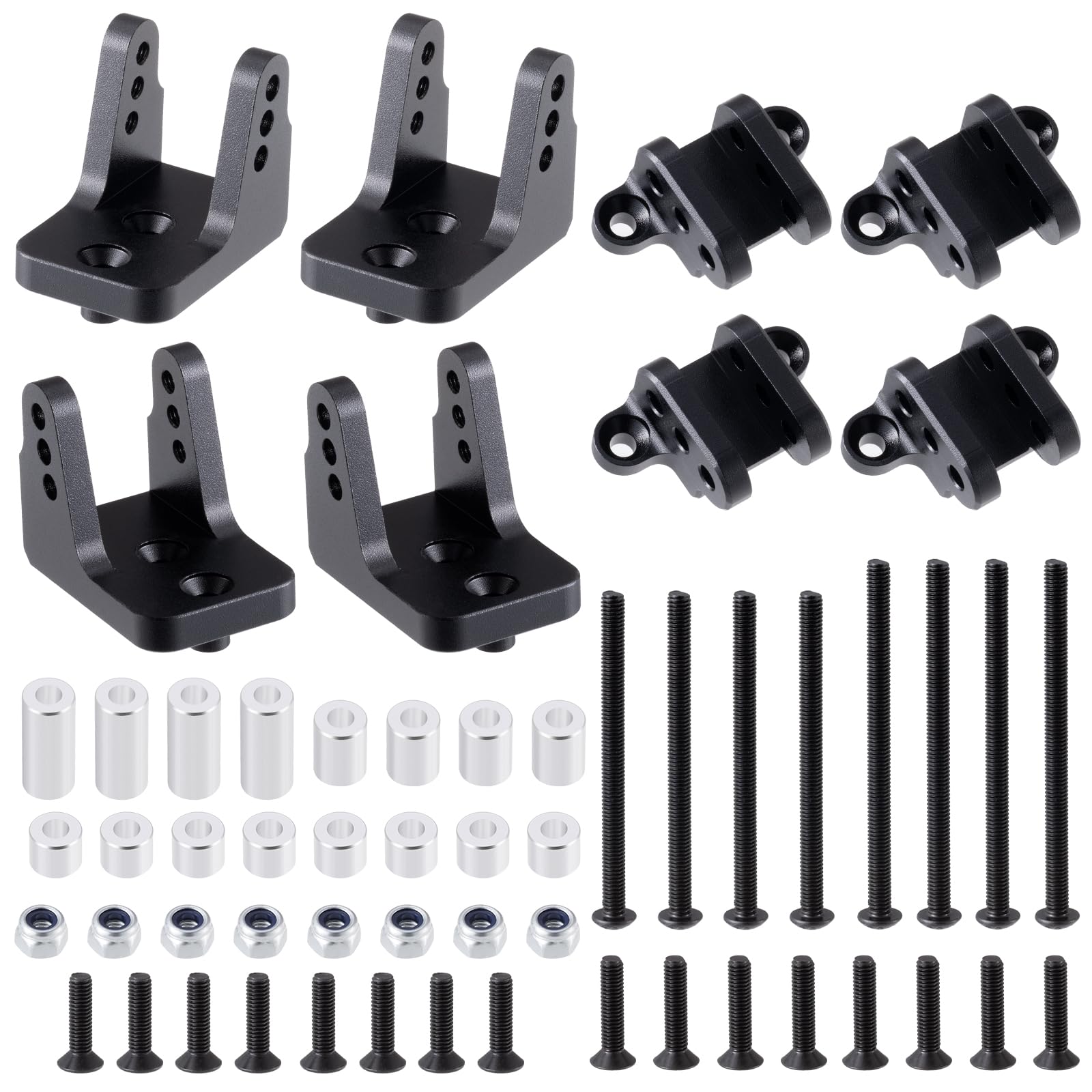 AXspeed Aluminium Dual Shock Absorber Mounting Kit Upper & Lower Shocks Mount for 1/8 LOSI LMT & LMT 2.0 RC Trucks