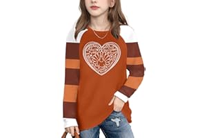YI XIANG RAN Boys Girls Thanksgiving Shirts Kids Gobble T Shirt Cute Thanksgiving Turkey Graphic Tshirts Long Sleeve Tee Tops 5-14y