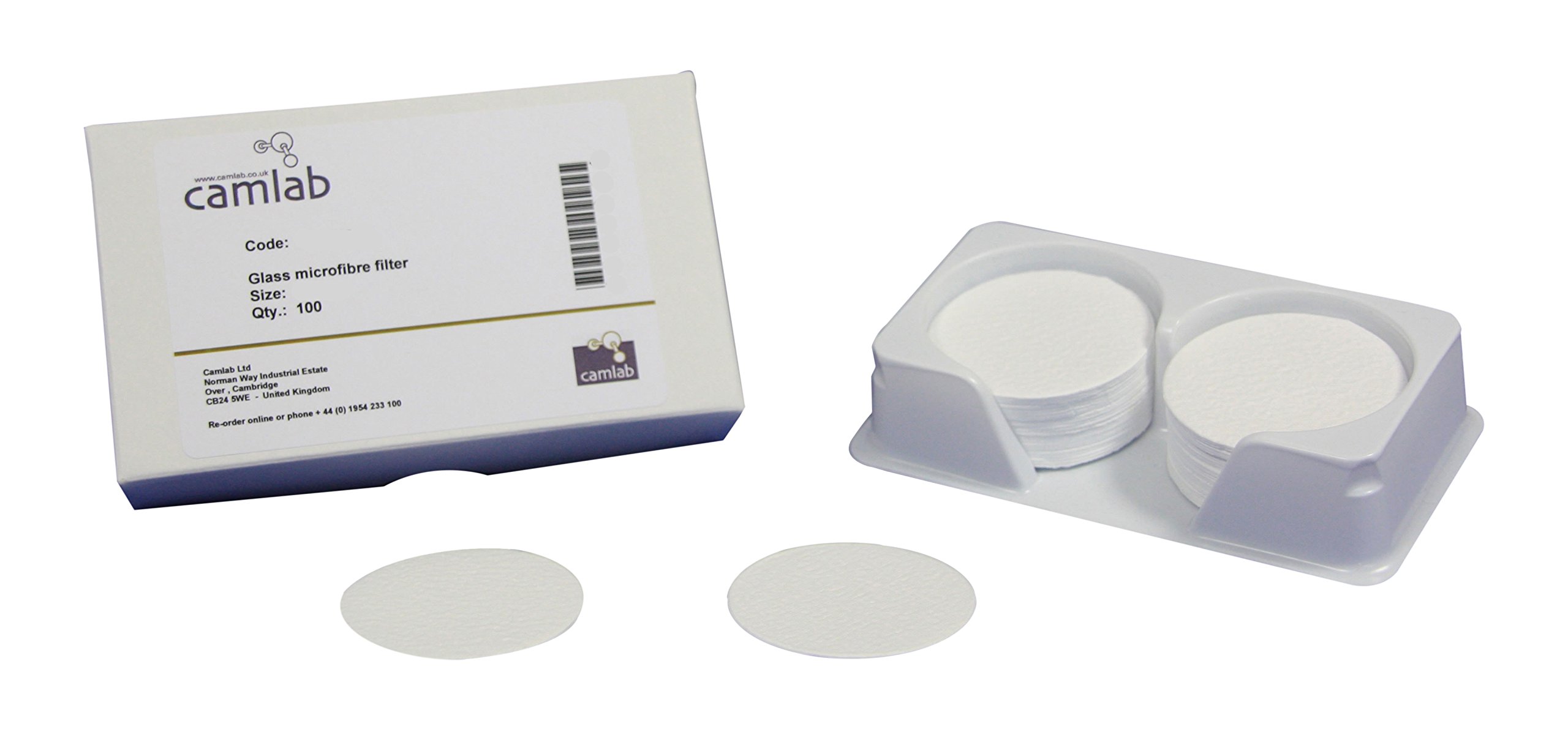 Camlab 1171212 Grade 259 Glass Microfiber Filter Paper, 1.6 µm, Diameter 150 mm (Pack of 100)