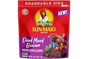 Sun-Maid Dried Mixed Berries - 15 oz Resealable Bag - Dried Cranberries, Cherries, Blueberries - Holiday Snacks and Charcuterie Boards