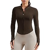 Queenie Ke BareLuxe Workout Running Jackets with Pockets for Women, Full Zip Athletic Cropped Gym Jacket with Thumbholes