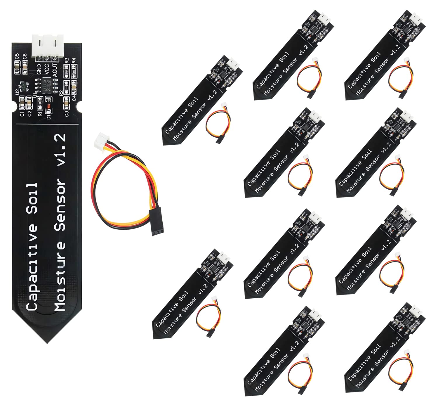 iHaospace Capacitive Soil Moisture Sensor Corrosion Resistant For Arduino Moisture Detection
