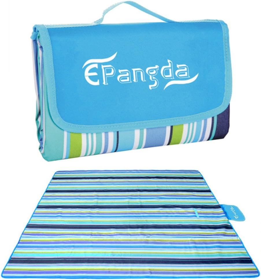 Epangda Picnic Blanket-200x150cm/600D Oxford NO TOXIC/Picnic Blankets with Waterproof Backing for Camping in Countryside Parks Beachs (Blue)