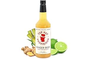 TOP HAT PROVISIONS Top Hat Spicy Ginger Beer Syrup - Moscow Mule Mix - Ginger Shrub (32oz Concentrate) - Makes 6 Quarts of Ginger Beer at Home - Compatible with SodaStream - Ginger Syrup for Cocktails