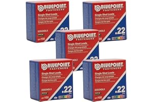 BLUEPOINT .22 Cal RED Neck Down Single Shot Powder Load for Powder Actuated Fastening System, (500 - Count). Item# 22SGNDL5 5-PACK SAVE $10