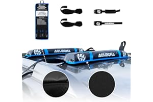 AQUBONA Universal Car Soft Roof Rack Pads，Luggage Carrier Capacity Load 158lb for Kayak/Canoe/Surfboard/Paddle with Adjustable & Steady Tie-Down Straps and Storage Bag