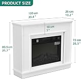 YITAHOME White Electric Fireplace Suite 39" with 7-Day Remote Control LED Flame view 5