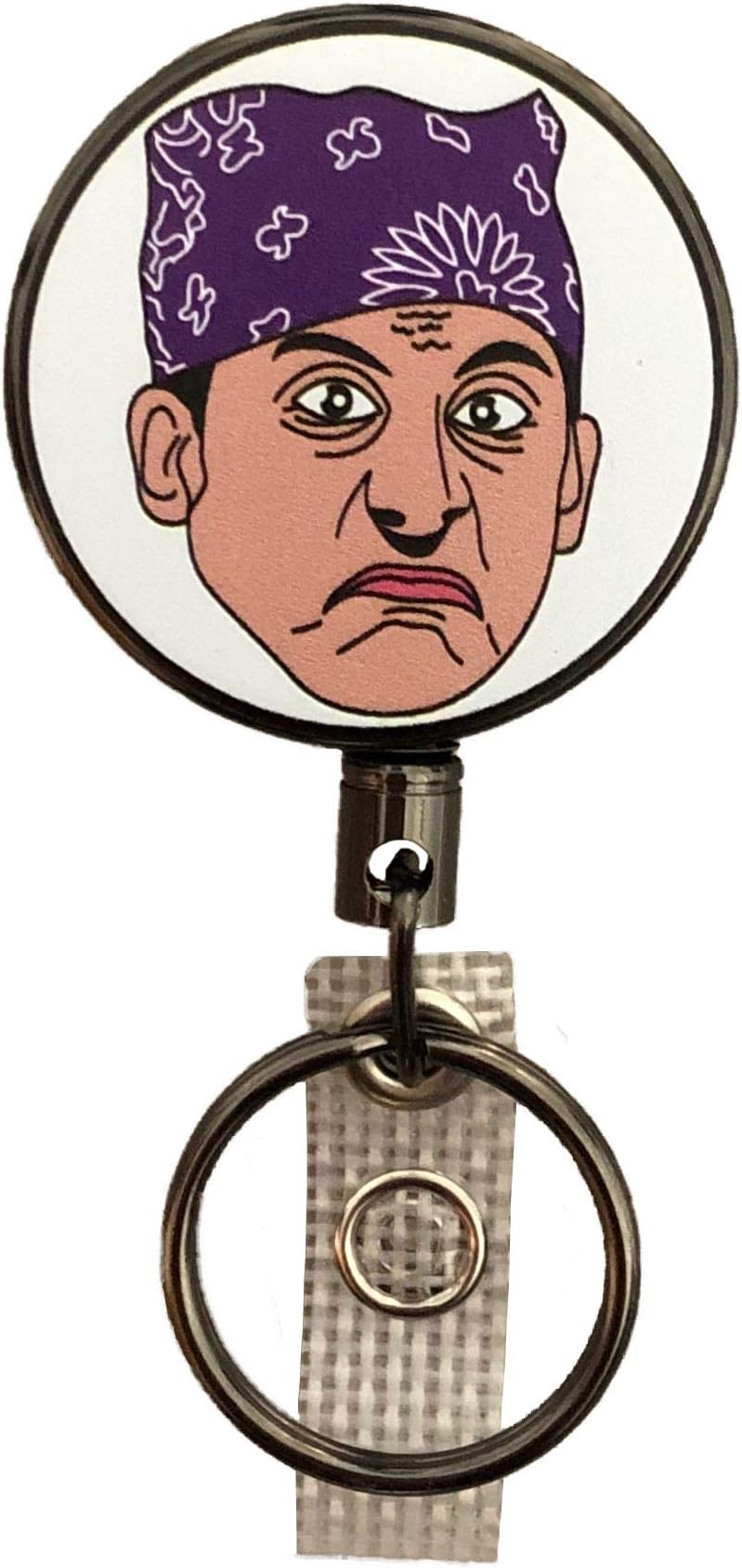 Balanced Co. Michael Scott Heavy Duty Retractable Badge Holder Reel, Metal ID Badge Holder with Belt Clip Key Ring for Name Card Keychain (Prison Mike)