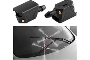 Suvnie 2 PCS Front Windshield Washer Nozzles, 4 Holes Car Windshield Washer Wiper Arm Sprayer, Auto Left Right Windshield Washer Squirter Nozzle Replacement, Universal Vehicle Accessories