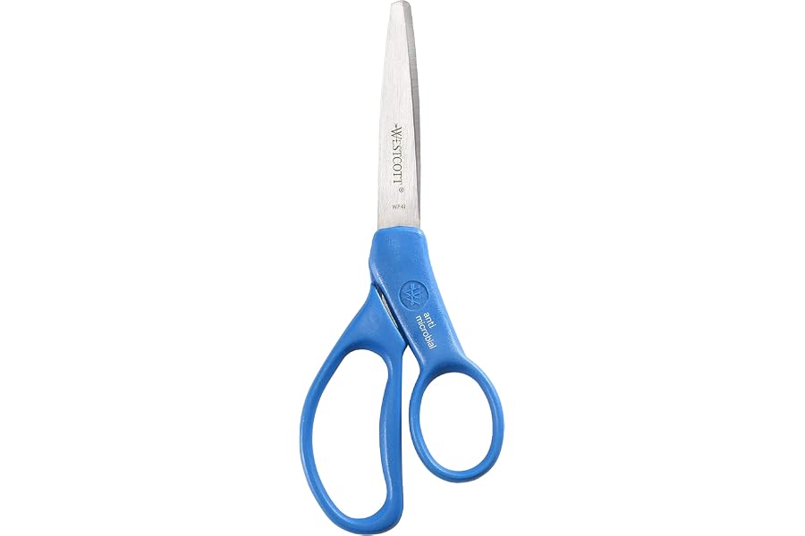 Westcott GEM Crystal-Design Scissors for Kids Ages 12+ - Back to School Essentials and Classroom Supplies - 7-Inch Pointed Student Scissors - for Right- or Left-Handed Use - Assorted Colors - 1 Pack