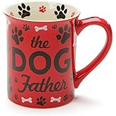 Enesco Our Name Is Mud Dog Father Stoneware Mug, 16 oz, Red,6001229
