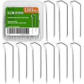 Doloftena 180PCS Floral Picks, 1.81Inch U/M Shape Floral Pins, Premium Metal Sharp Flower Plant Pins for Straw Wreath Making Floral Arrangement Supplies DIY Craft Projects Bouquet Plants
