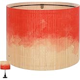 Bamboo Gradient Lampshade Red Abstract Watercolor Design Bamboo Lamp Shade for E27 Pendant and Table Lamps Home Decor Lighting Cover 12X12X9 Inches
