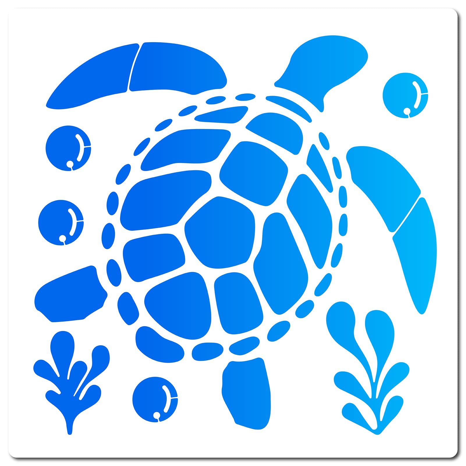 GORGECRAFT 12"X12"Sea Turtle Stencil Ocean Animal Templates Seaweed Bubbles Reusable Templates Plastic Drawing Painting Stencils Template for Painting on Card Wall Fabric Canvas Crafts DIY Home Decor