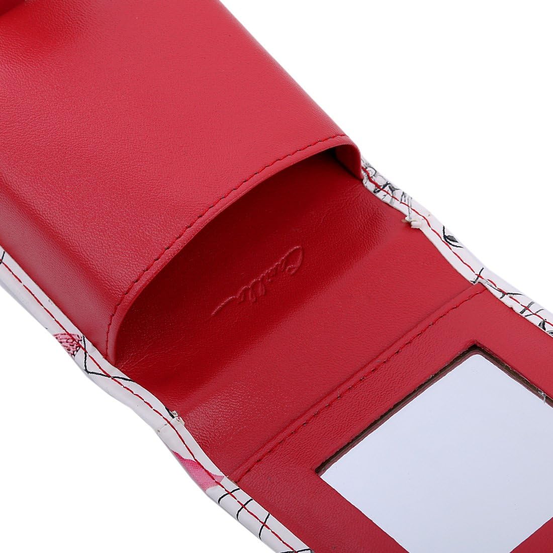 kilofly Genuine Leather Double Lipstick Case Cosmetic Makeup Holder + Gift Box, Flower 02 - Image 5