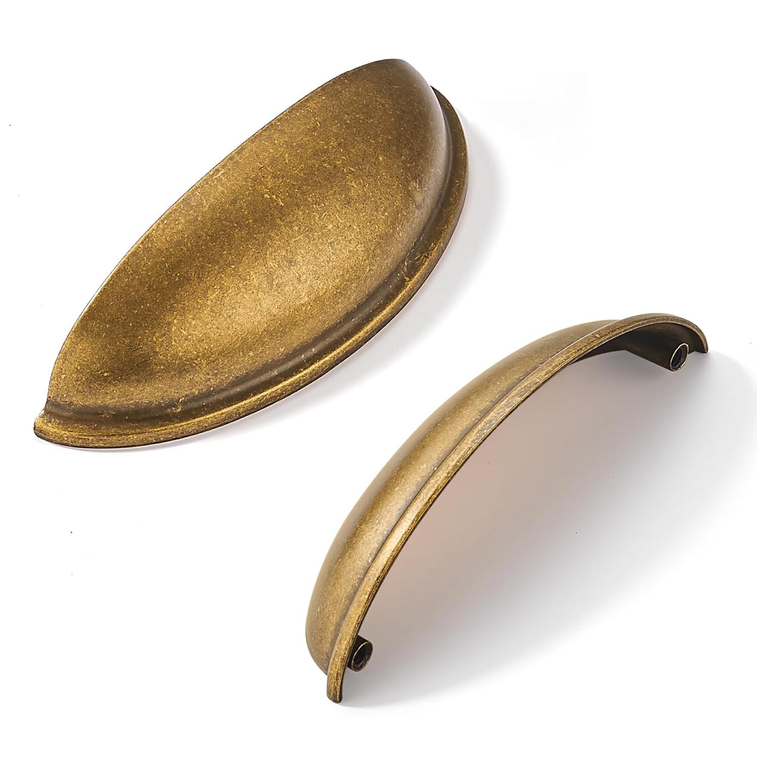 Photo 1 of khtumeware 10 Pack 5" Antique Brass Drawer Pulls Cabinet Cup Pulls Vintage Kitchen Hardware Cabinet Handles Drawer Handles Knobs 5 inch Hole Center