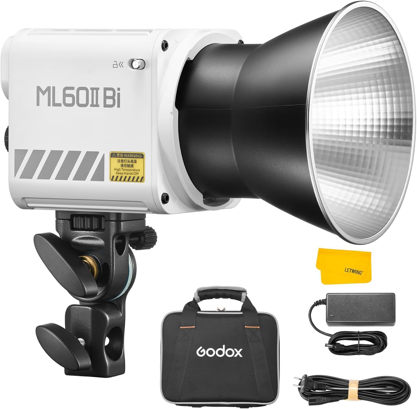 Photo 1 of Godox ML60IIBi 70W Bi-Color COB LED Video Light,2800K-6500K CRI 96+/TLCI 97+,Built-in 11 Lighting Effects,App Control Photography Lighting