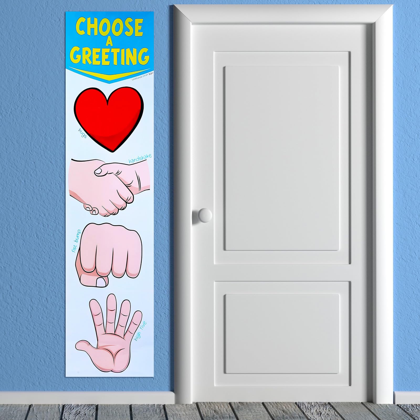 Photo 1 of Classroom Rules Greeting Poster 10x40 Inch Back to School Classroom Bulletin Board Decoration Greeting Posters Educational for Preschool Kindergarten Primary Toddlers Wall Background Teacher Supplies