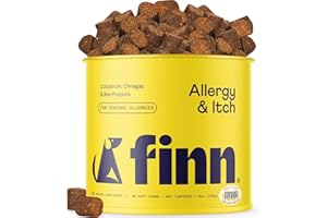 Finn Allergy & Itch for Dogs | Daily Support for Itchy Skin, Immune Health & Seasonal Allergies from Colostrum, Bee Propolis + Probiotics | 90 Soft Chews