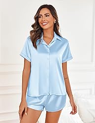 Ekouaer Silk Pajama Set for Women Bridesmaid Pajama